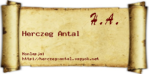 Herczeg Antal névjegykártya